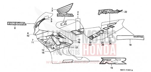 STRISCIA/MARCHIO (2) CBR900RRP di 1993